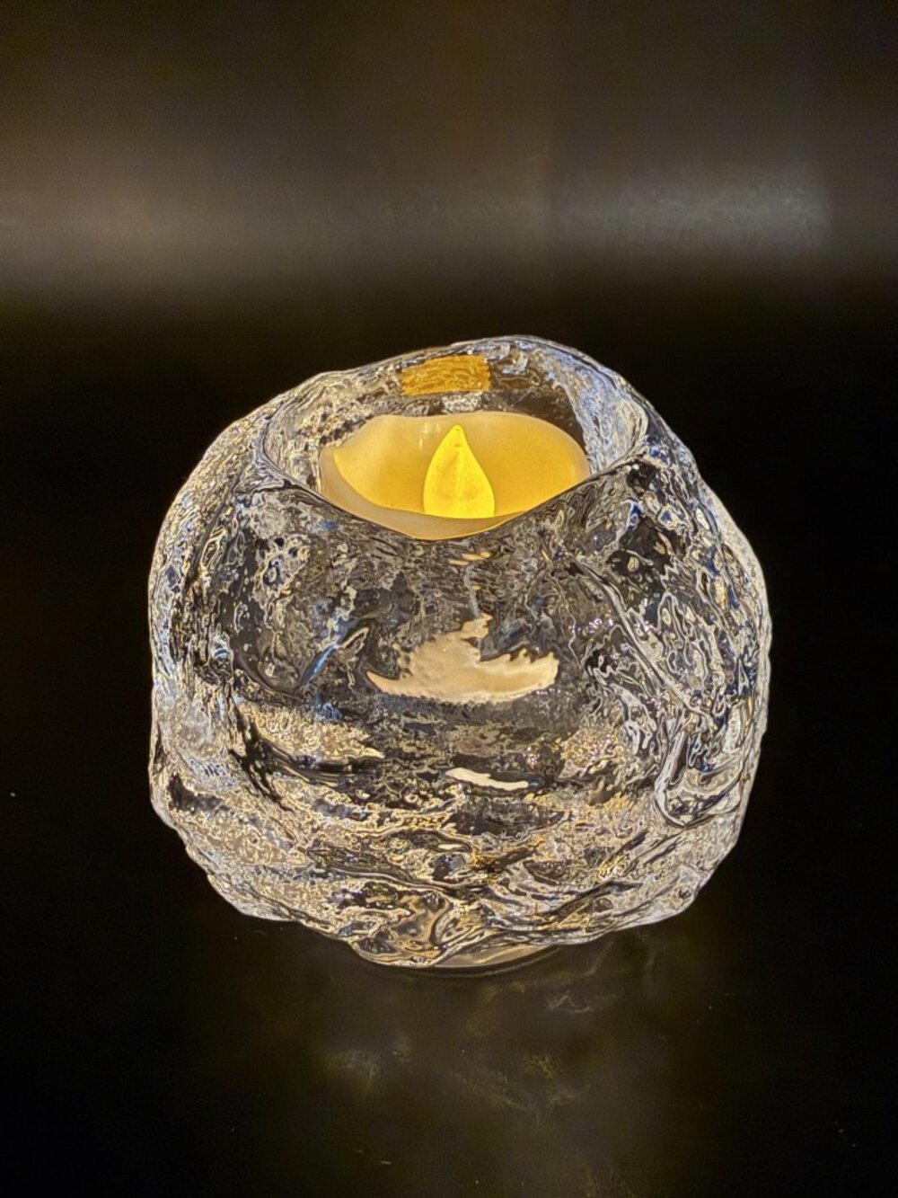 Kosta Boda 'Snowball' Glass Candle holder